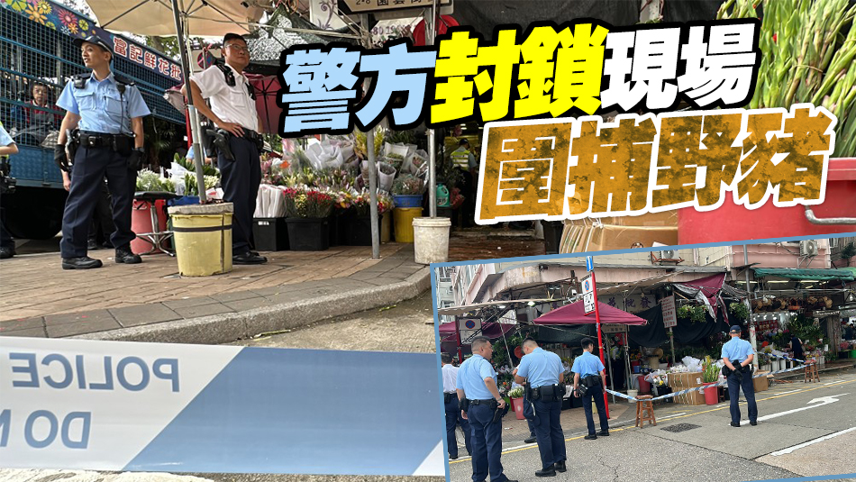 野豬闖旺角花墟 花檔男店員報稱手腳被咬傷