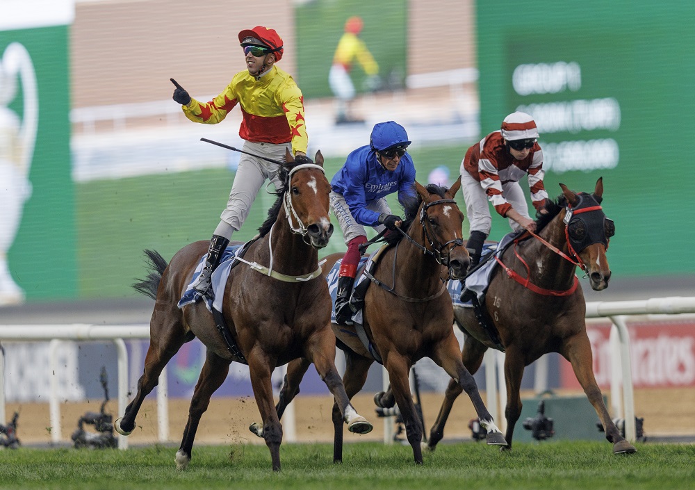 HKJC_California Spangle wins the Al QuozSprint at Meydan Racecourse, Dubai_30 March, 2024_?Alex Evers, Hong Kong Jockey Club.jpg